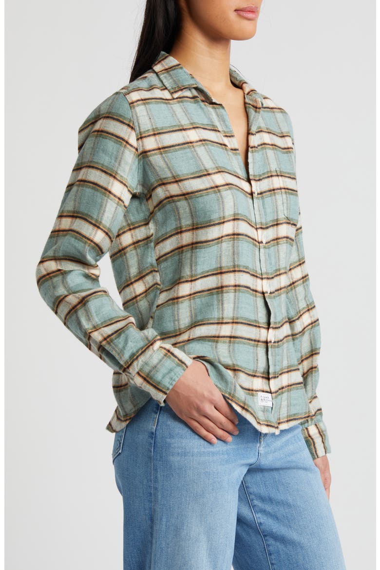 Barry Tailored Fit Button-Up Shirt, Alternate, color, GREEN/ SAND/ BLACK PLAID