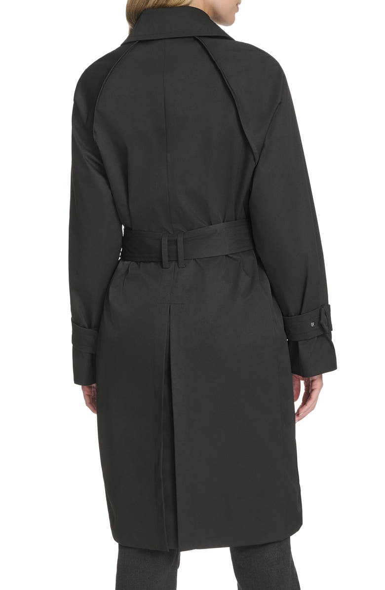 Cole Haan Water Resistant Twill Coat, Alternate, color, Black