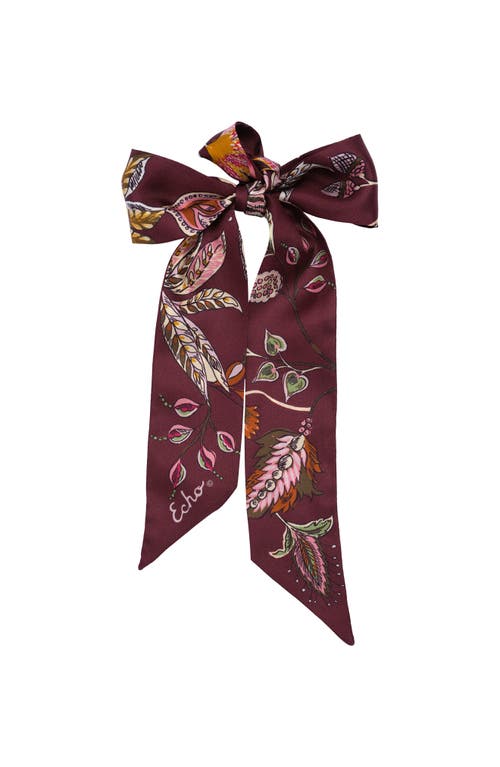 Echo Falling Leaves Ribbon Scarf In Burgundy