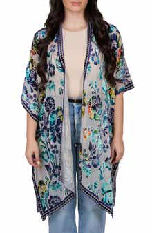 SAACHI Velvet Floral Ruana