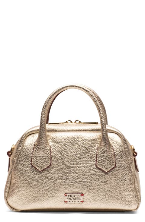 Mini Metallic Leather Bowler Bag