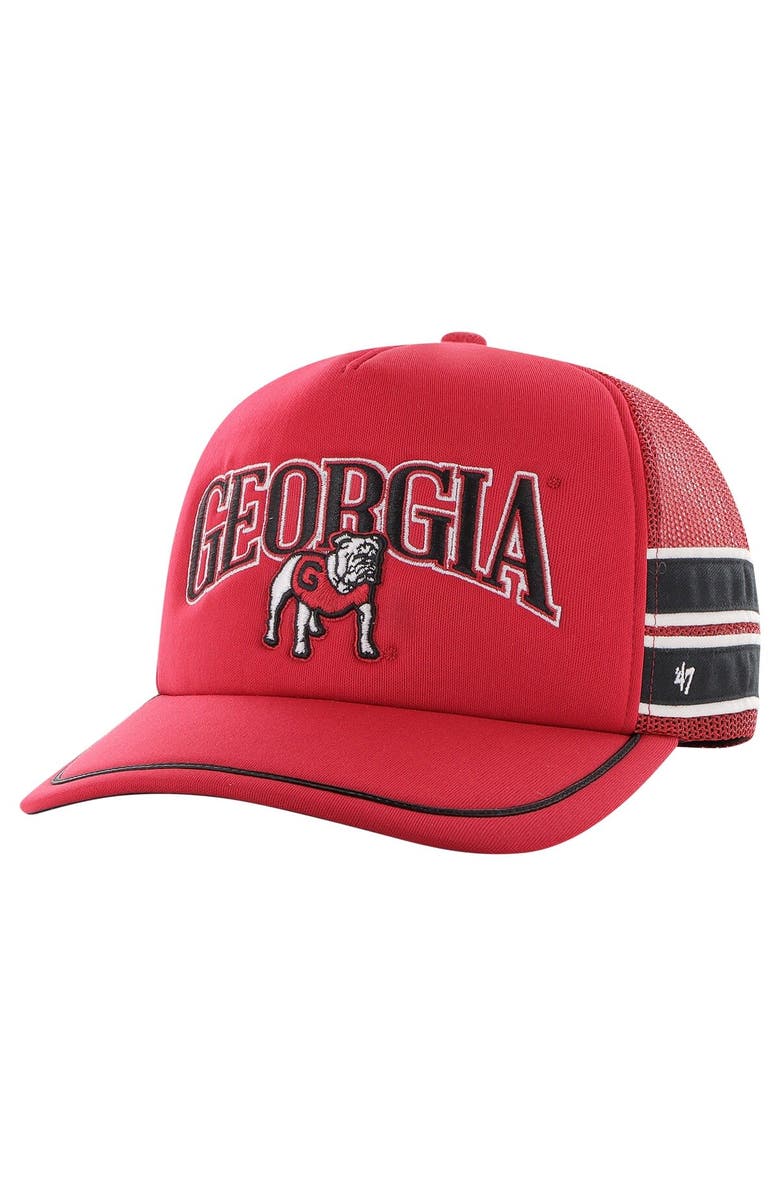 '47 Men's '47 Red Georgia Bulldogs Sideband Trucker Adjustable Hat, Main, color, 