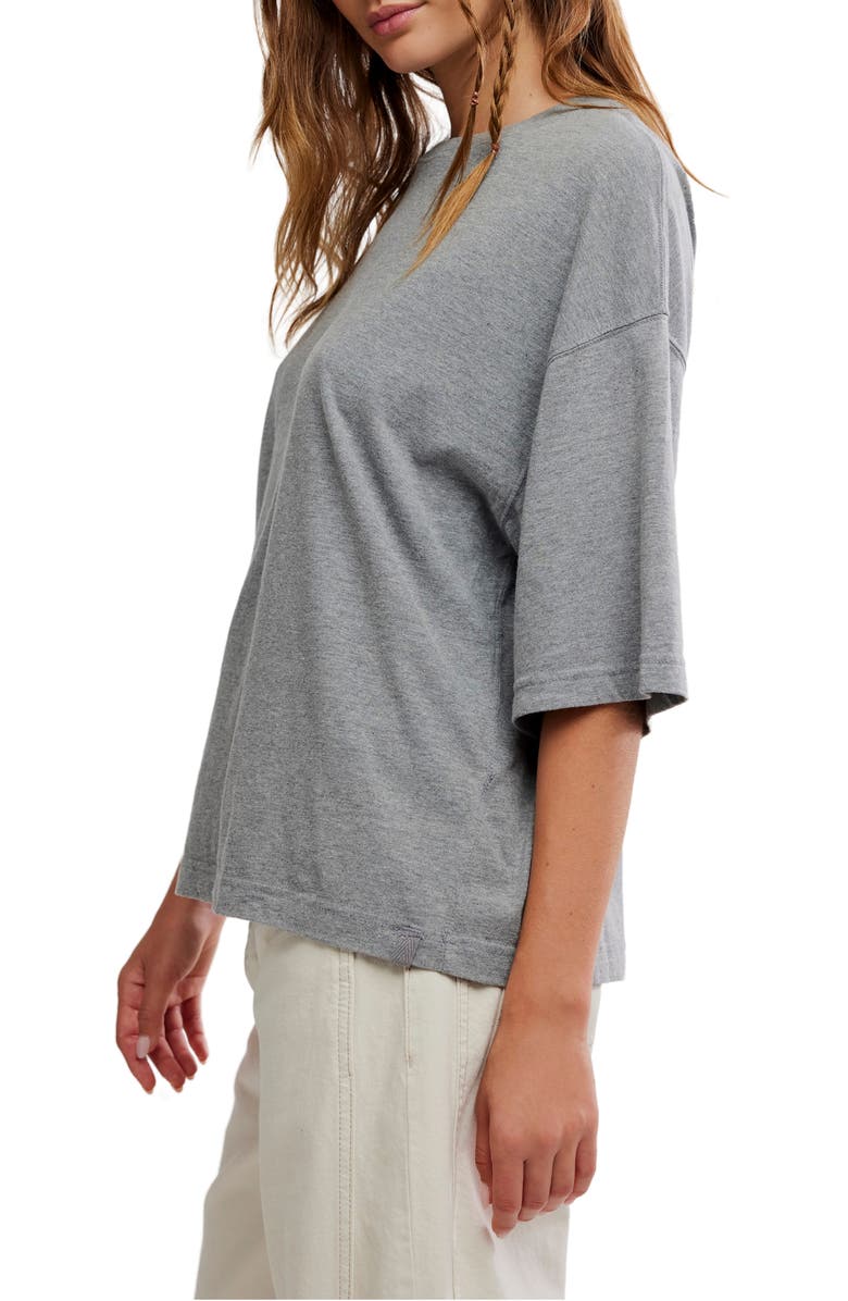 Free People WTF Perfect Oversize Cotton T-Shirt, Alternate, color, Heather Grey