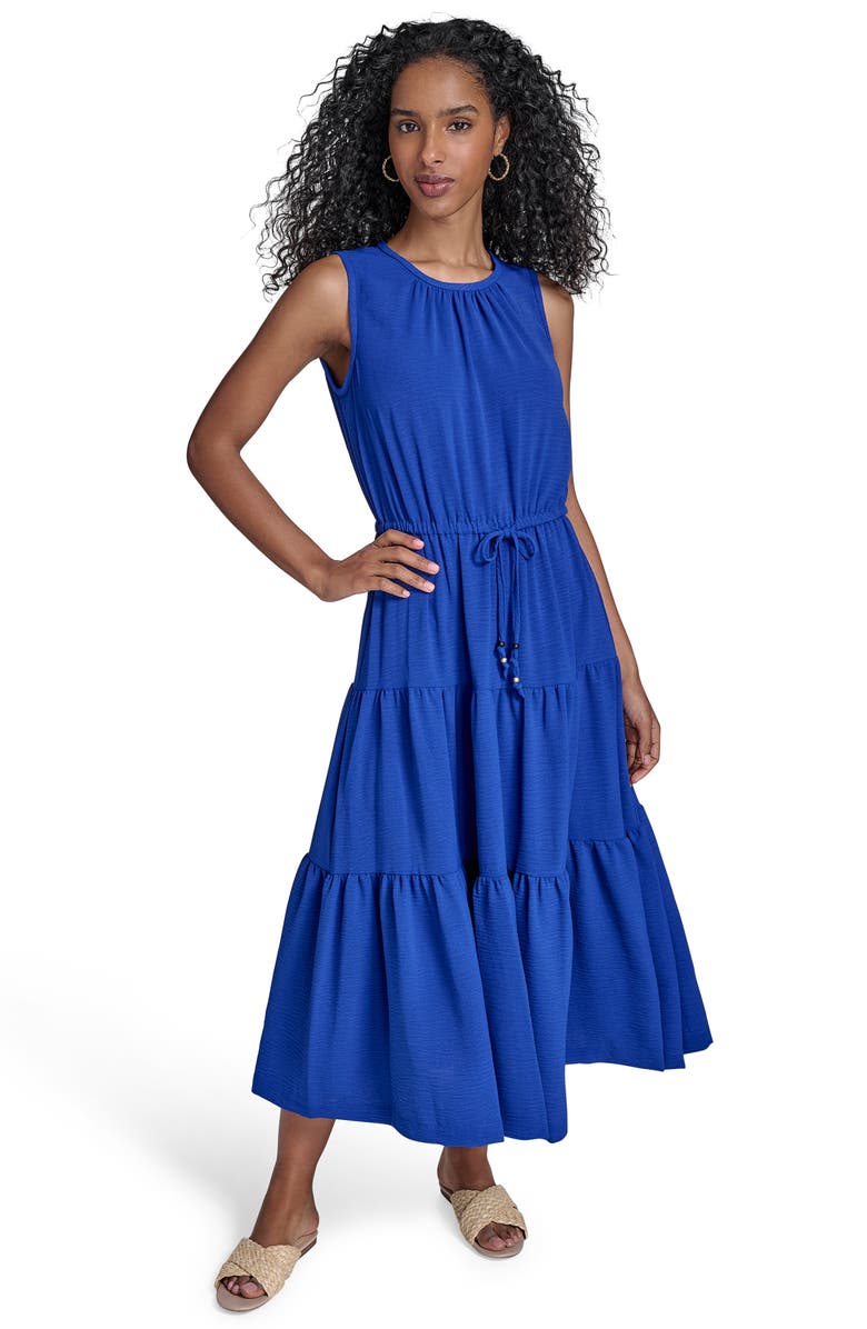 Calvin Klein Sleeveless Tiered A-Line Midi Dress, Alternate, color, Ultramarine