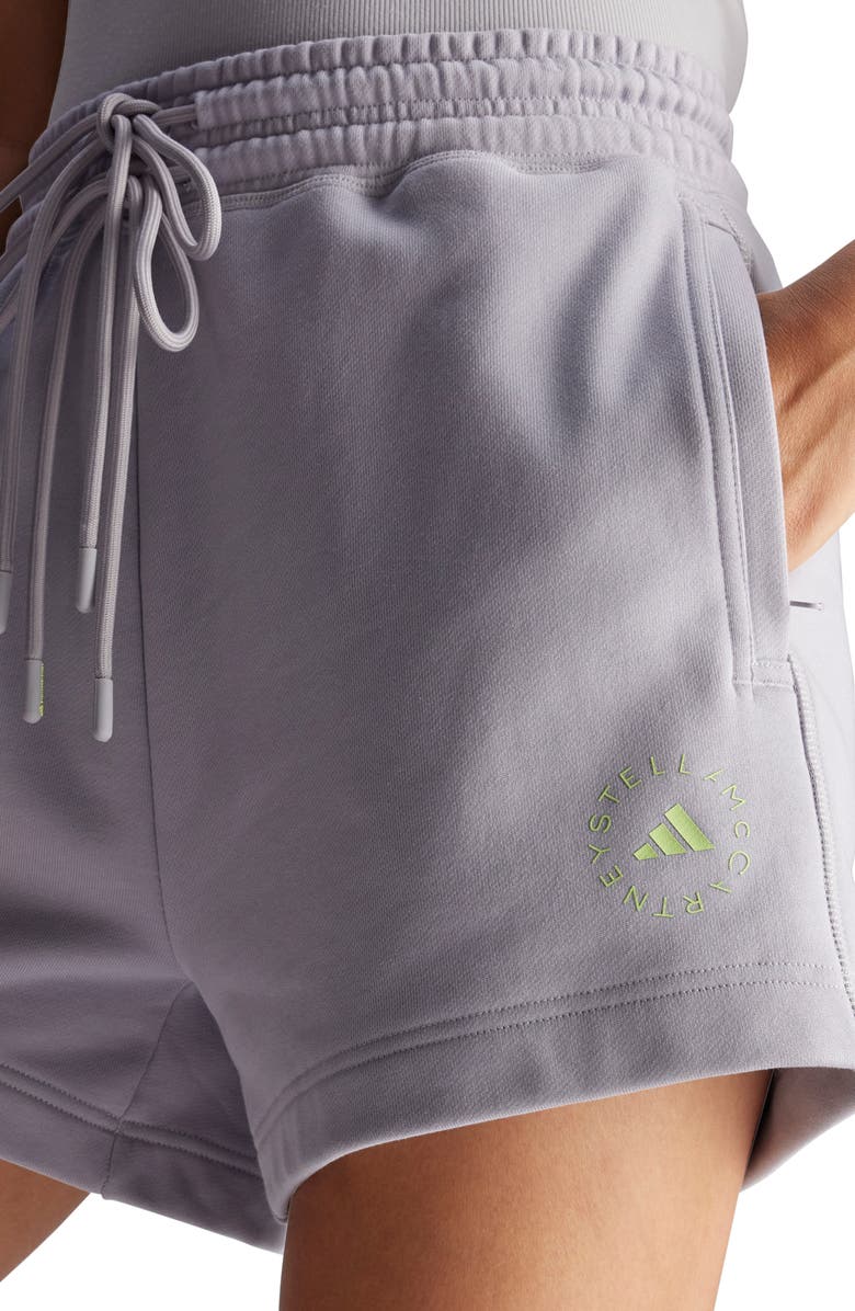 adidas by Stella McCartney TrueCasuals Organic Cotton Drawstring Sweat Shorts, Alternate, color, Glory Grey