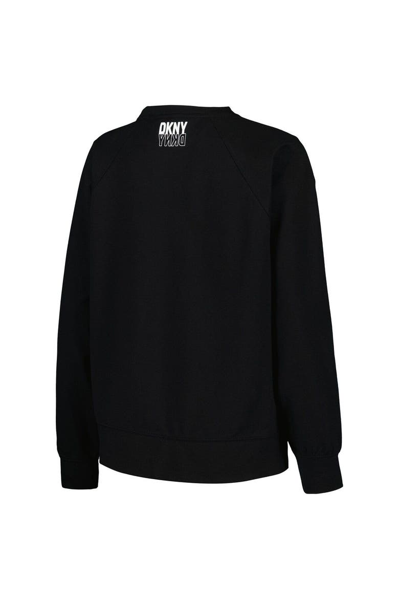 Women's DKNY Sport Black Brooklyn Nets Regina Raglan Pullover Sweatshirt, Alternate, color, Black