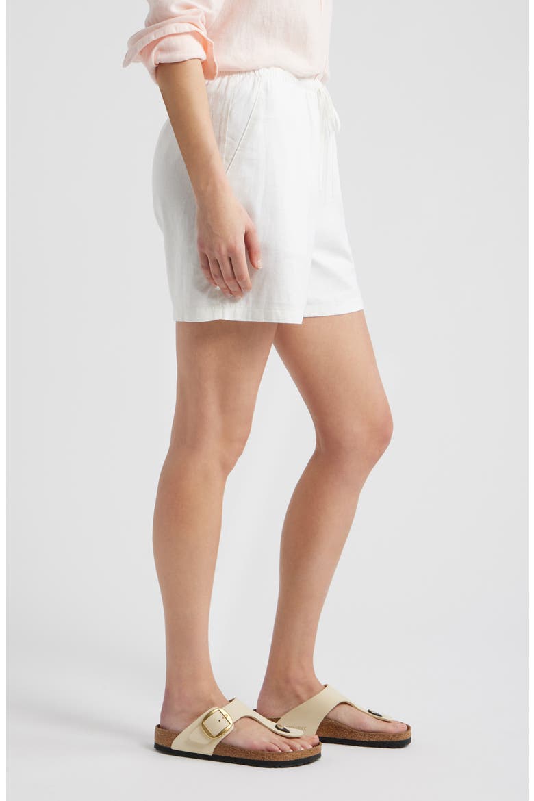 Easy Linen Blend Shorts, Alternate, color, WHITE