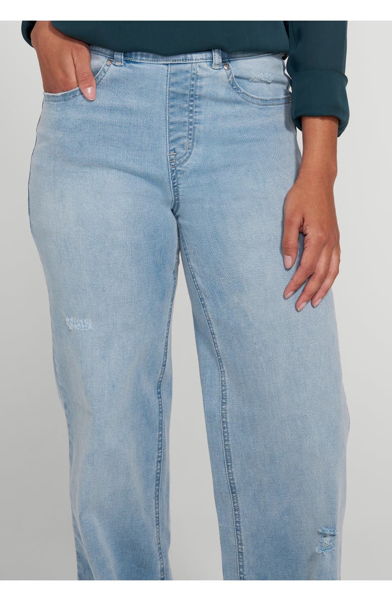 Betabrand Boyfriend Jeans Wide Leg Stretch Denim, Alternate, color, Coastal Wash