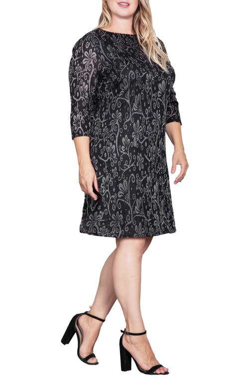 Standards & Practices Floral Shift Dress in Black 