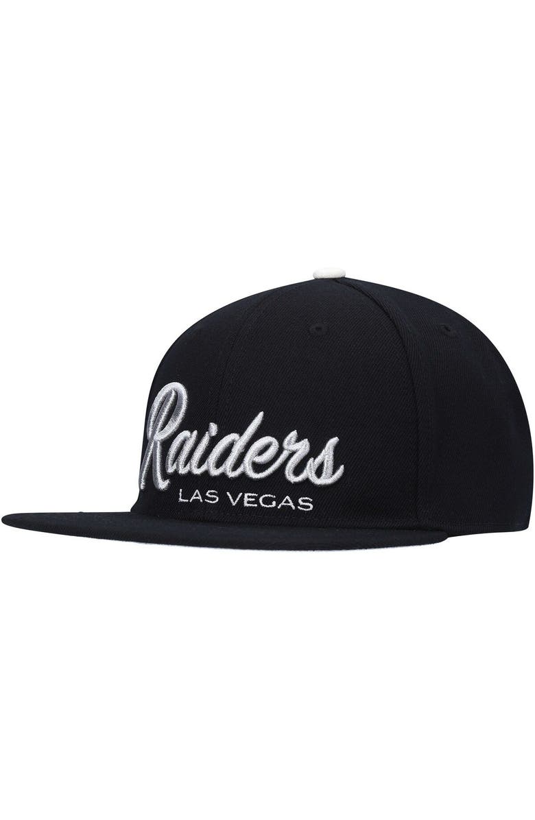 PRO STANDARD Men's Pro Standard Black Las Vegas Raiders Script Wordmark Snapback Hat, Alternate, color, 
