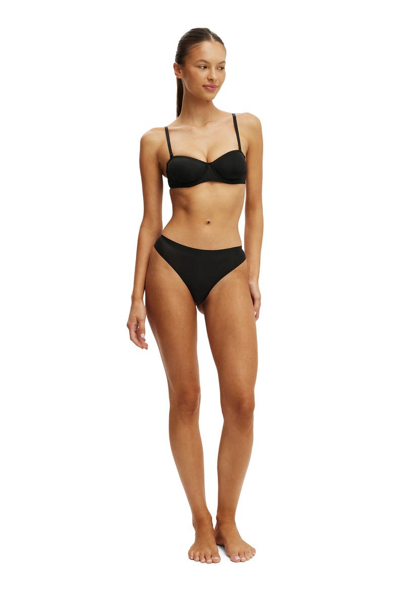 Women's Sheer Strapless Balconette Bra, Alternate, color, Black