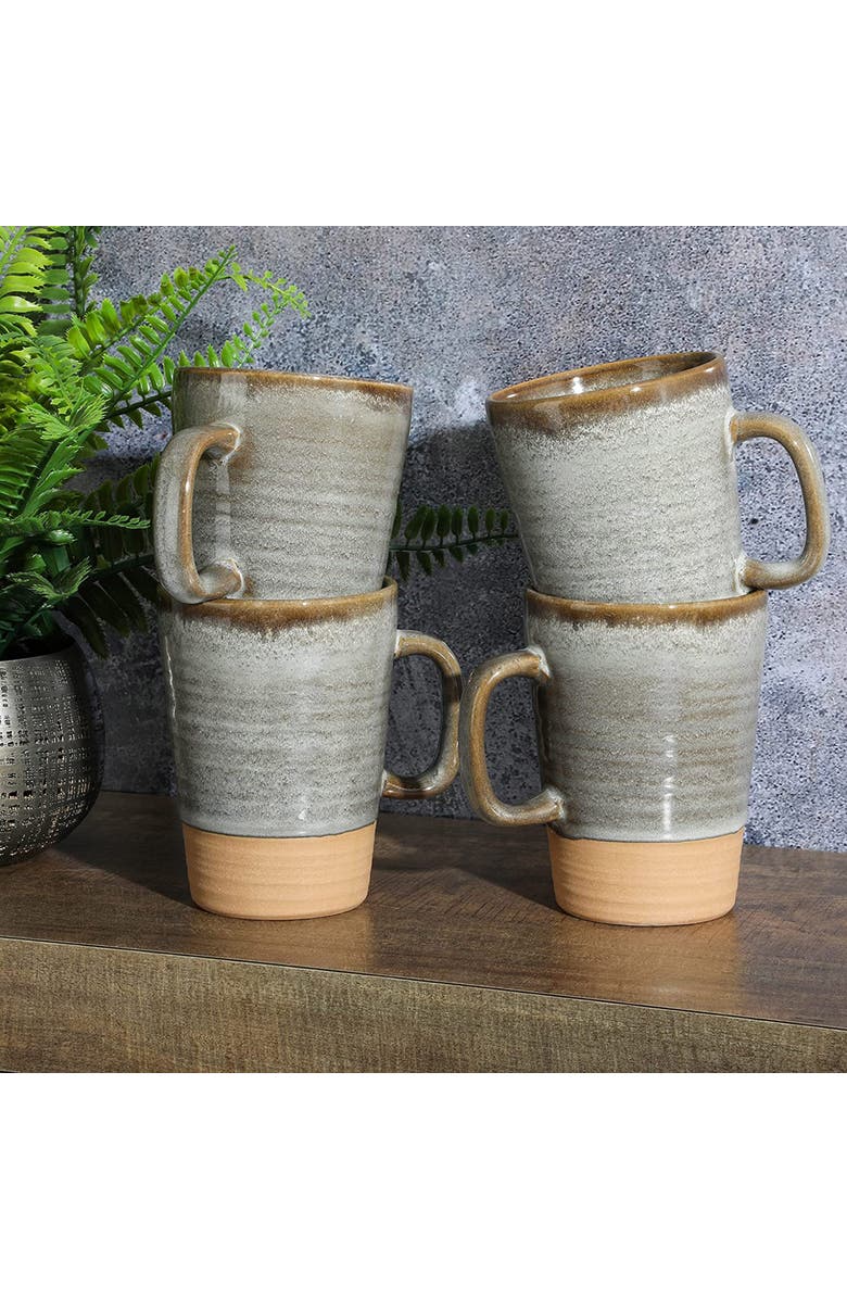 Gibson Elite Dreamweaver 4 Piece 17 Ounce Round Earthenware Mug Set, Alternate, color,