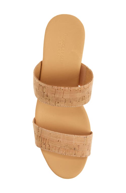 Chocolat Blu Farra Platform Wedge Slide Sandal In Cork