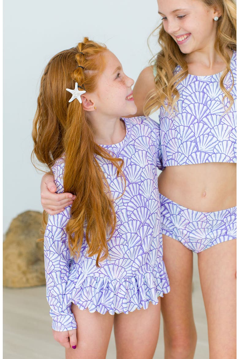Magical Mermaid Two-Piece Rashguard Swimsuit, Alternate, color, PURPLE