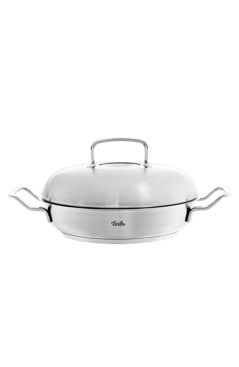 Fissler Original-Profi Collection Stainless Steel Serving Pan with High Dome Metal Lid, Alternate, color,