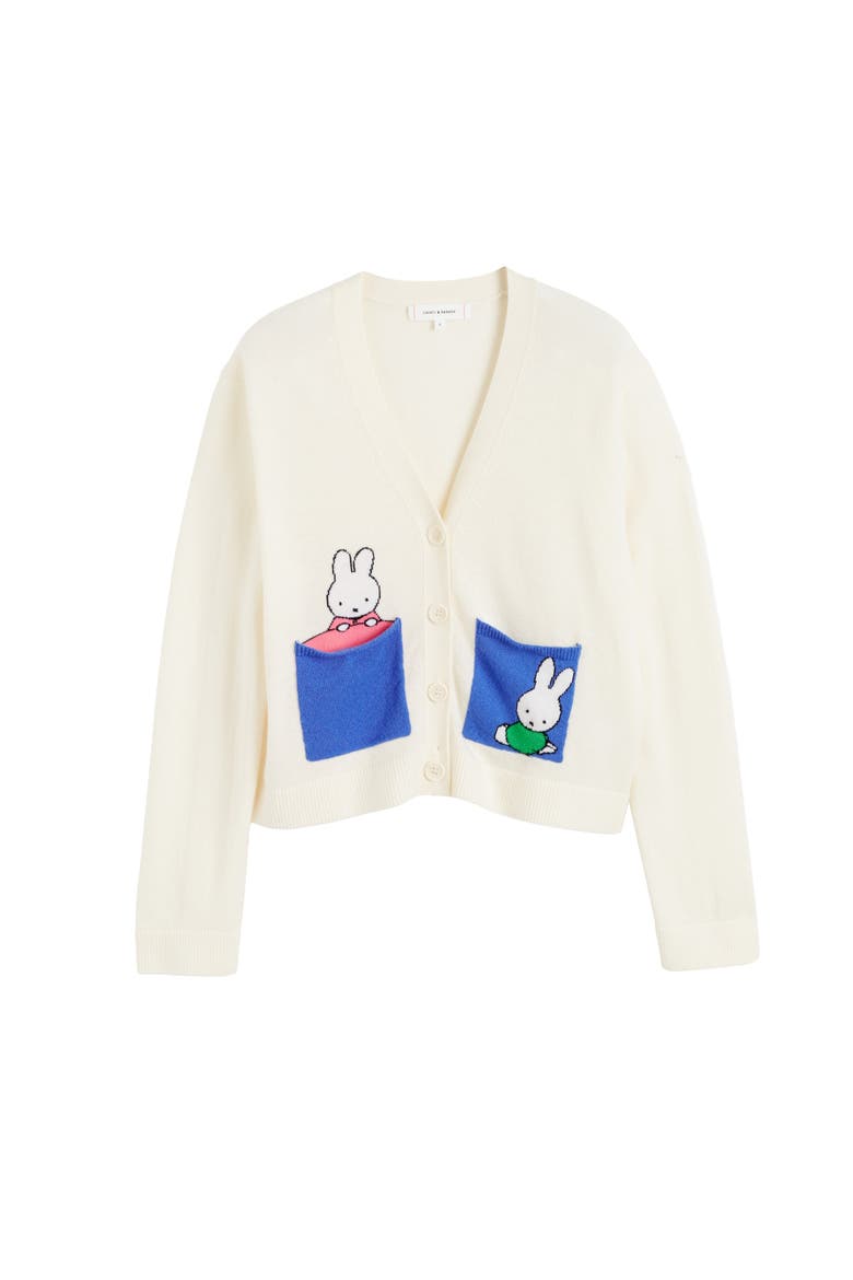 Wool-Cashmere Miffy Pocket Play Cardigan, Alternate, color, Cream