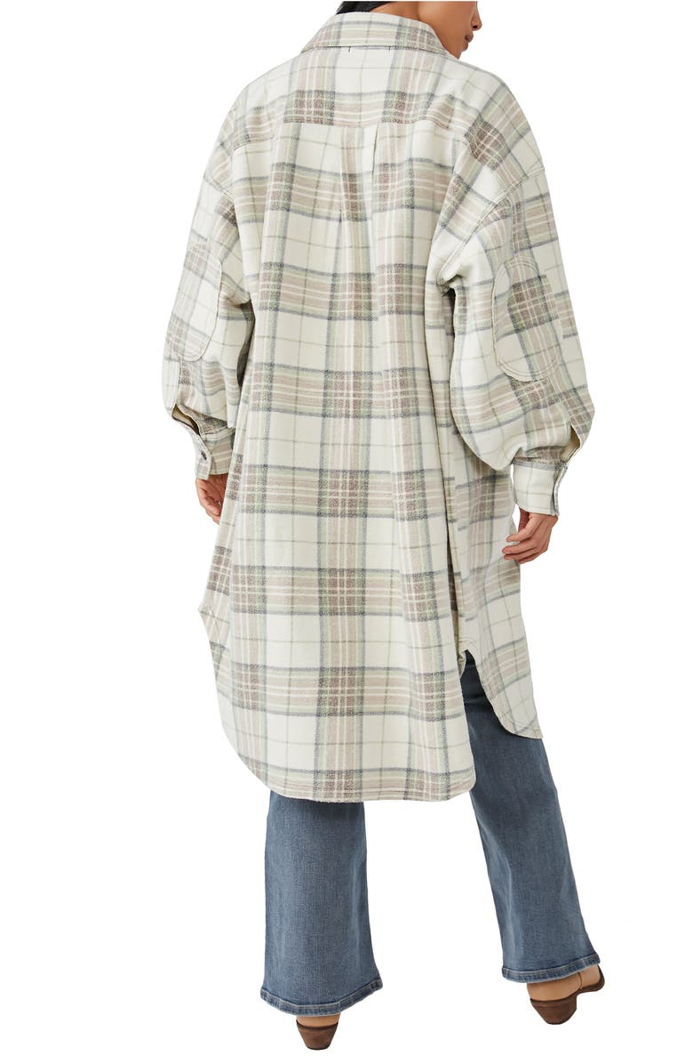 Free People Ruby Plaid Long Button-Up Jacket, Alternate, color,