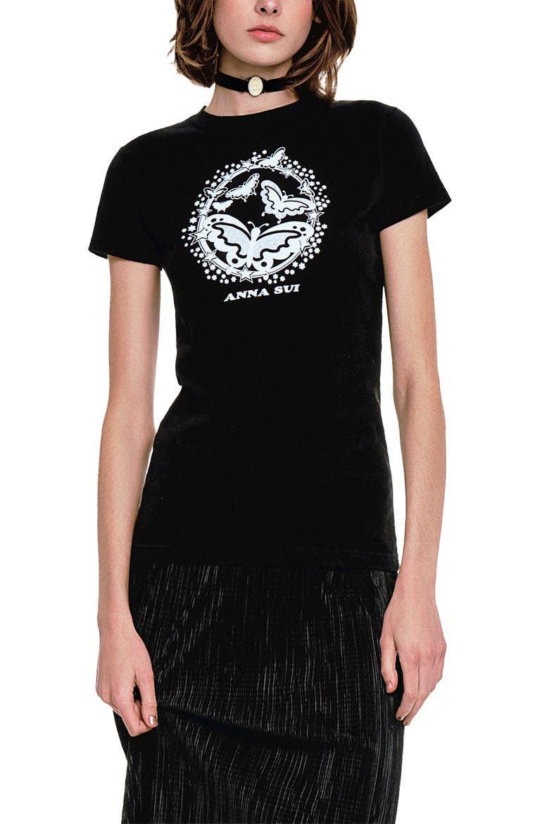 Butterflies T-Shirt, Alternate, color, BLACK