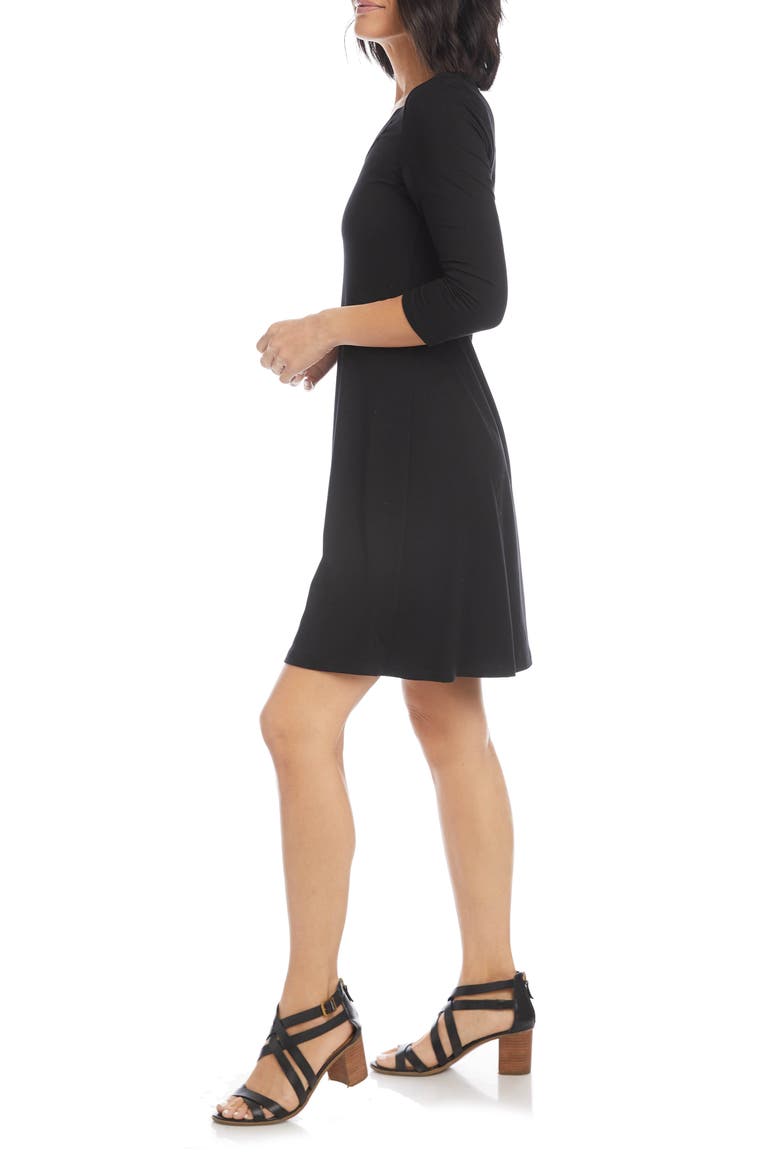 A-Line Jersey Dress, Alternate, color, BLACK