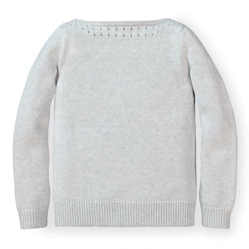 Hope & Henry Baby Girls' Organic Pointelle Detail Sweater, Infant In Light Grey Heather