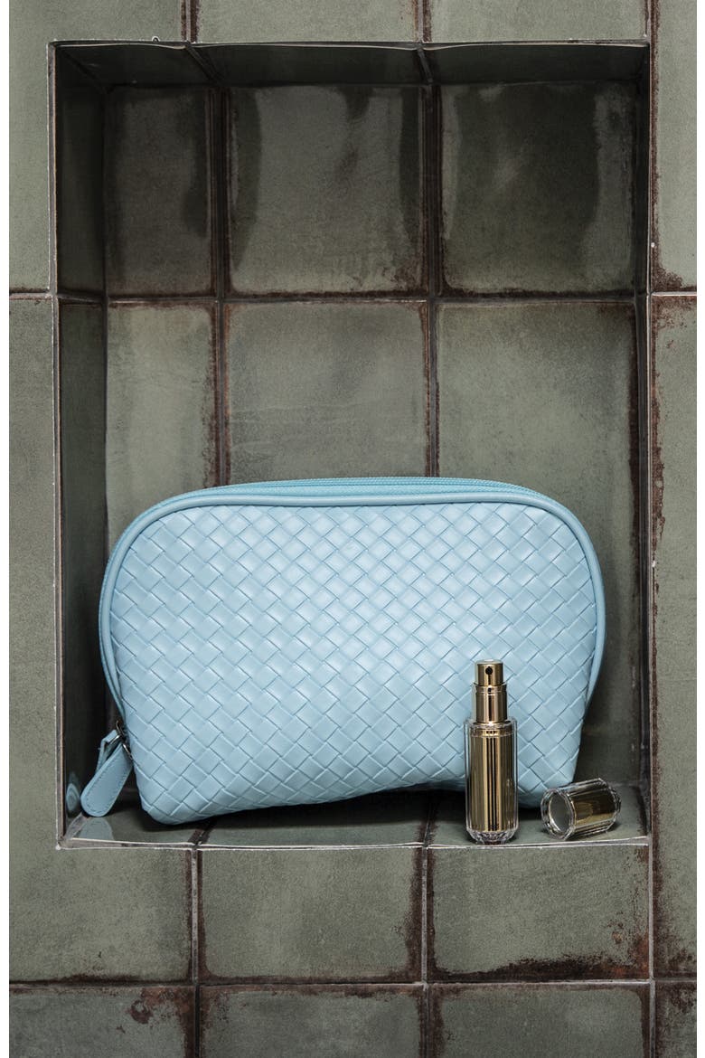 Woven Cosmetic Bag, Alternate, color, Light Blue