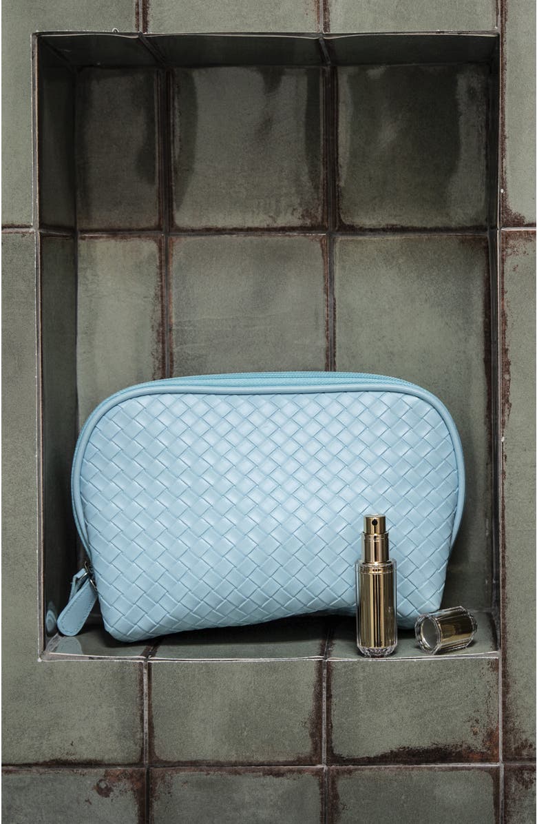 Youzey Woven Cosmetic Bag, Alternate, color, Light Blue