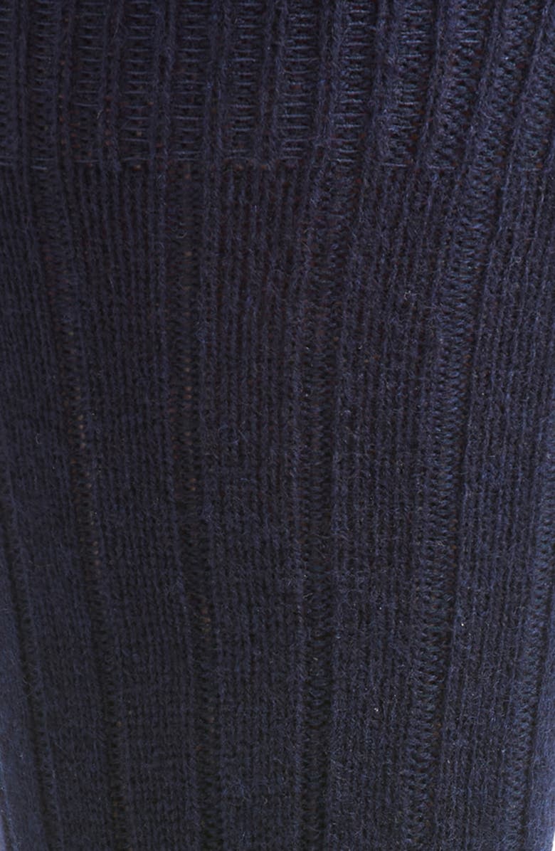 Pantherella Waddington Cashmere Blend Mid Calf Socks, Alternate, color, Navy