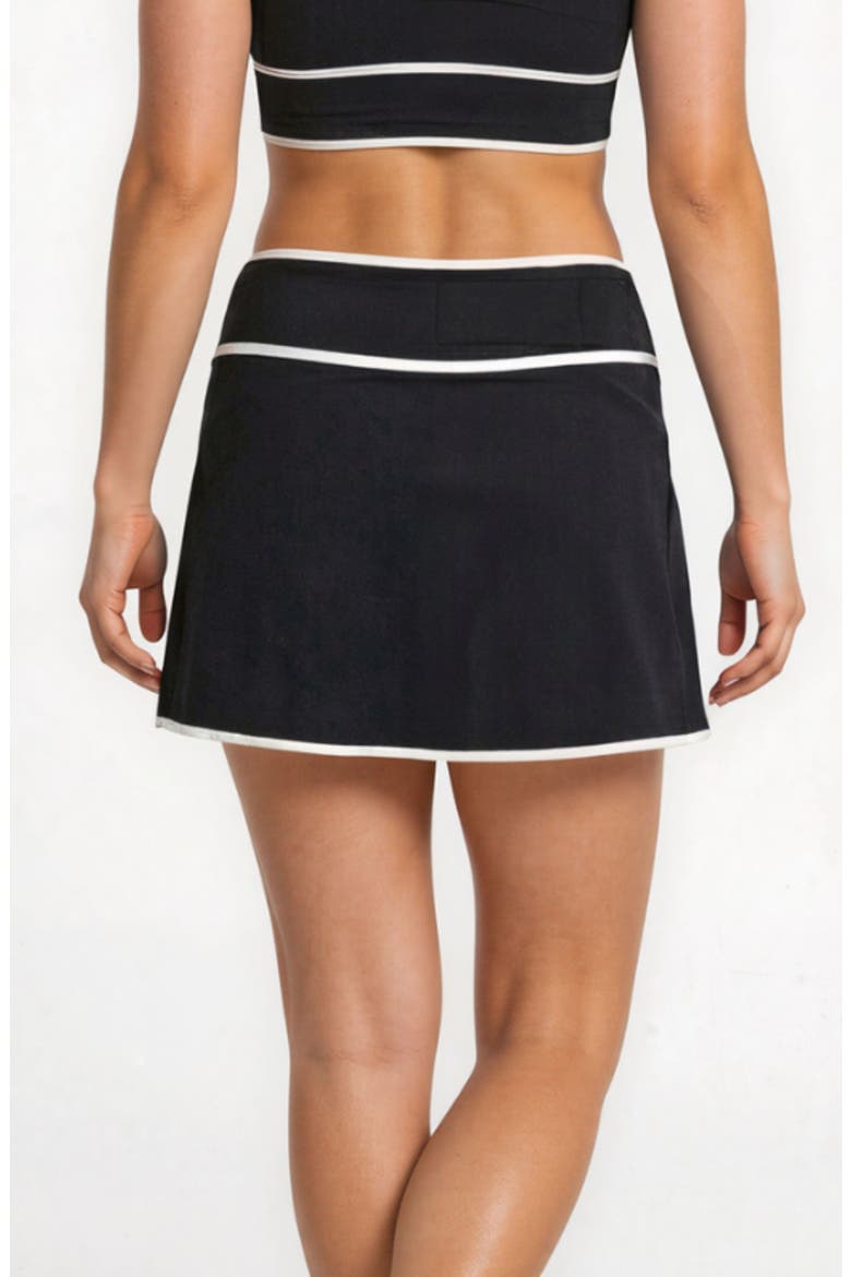 Short Swim Skirt Two-Toned Collection, Alternate, color, Black & White
