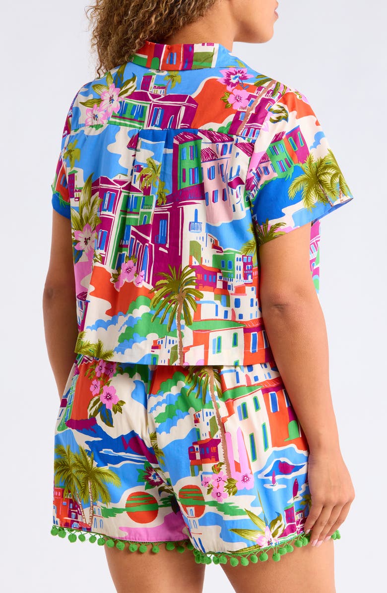 SUGARLIPS Rumi Collar Shirt, Alternate, color, Cream-Blue-Multi