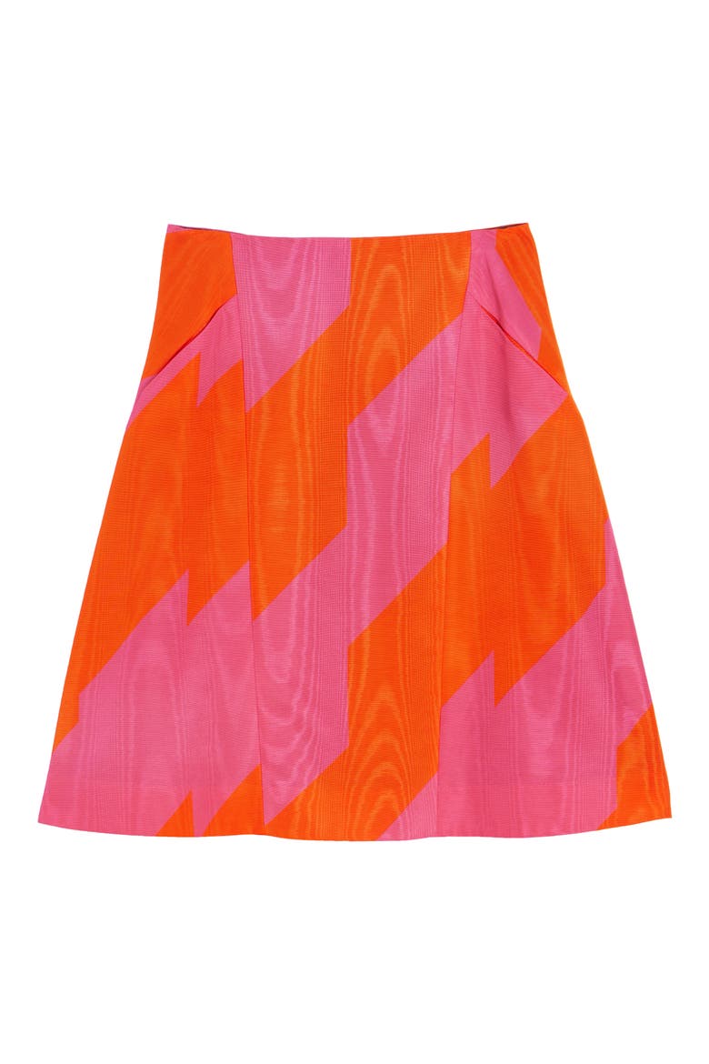 Sosy Broken Stripe Moiré A-Line Skirt, Alternate, color, FUCHSIA