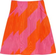 Dries Van Noten Sosy Broken Stripe Moiré A-Line Skirt