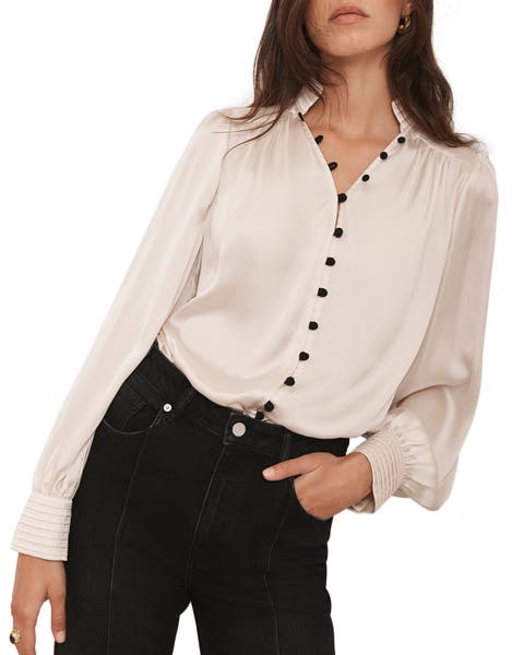 Contrast Satin Blouse