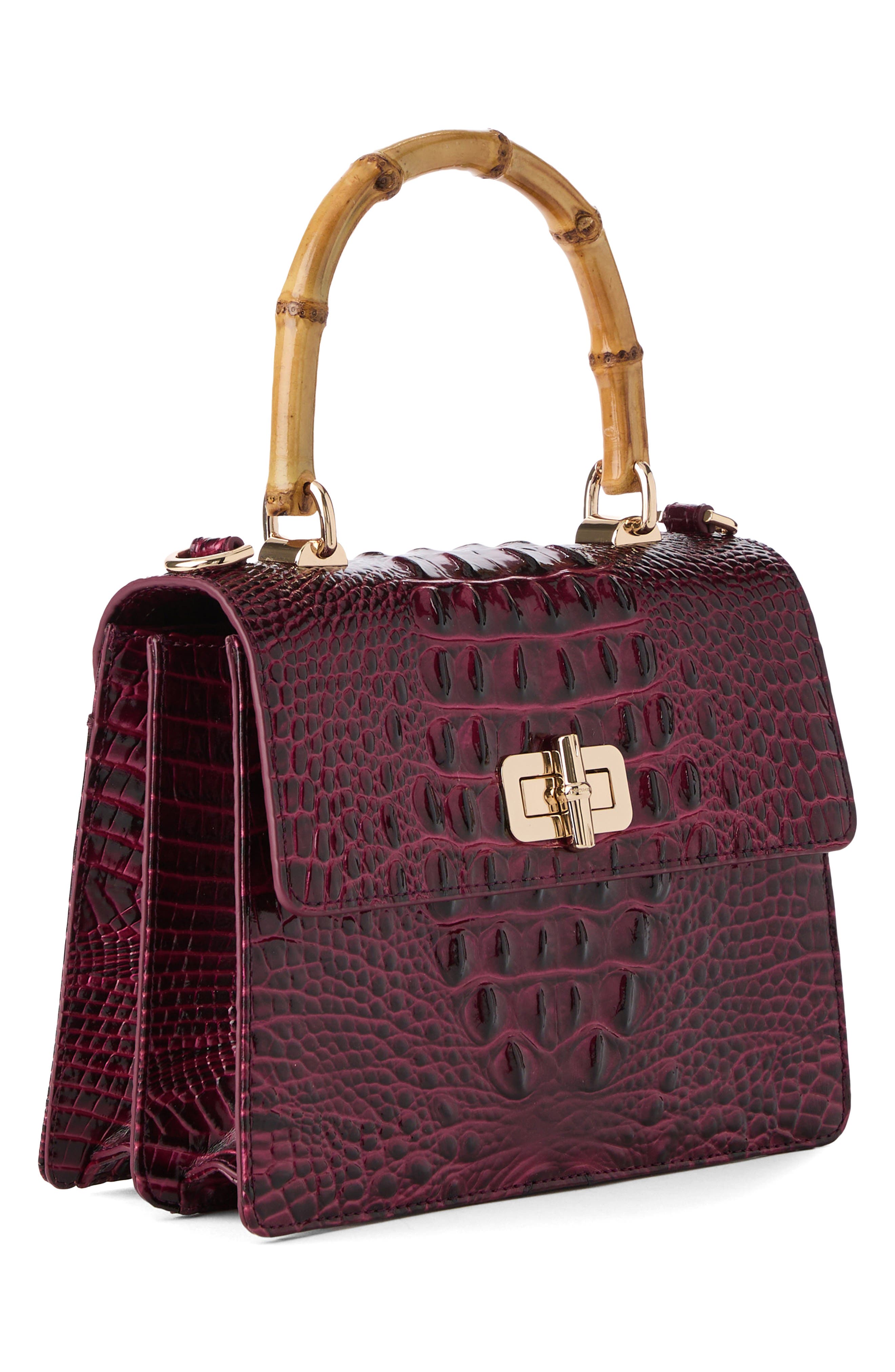Brahmin Small Mod Hallie Croc Embossed Leather Top Handle Bag, Alternate, color, 