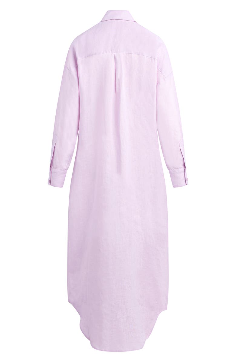 Favorite Daughter The Ex-Boyfriend Long Sleeve Linen Maxi Shirtdress, Alternate, color, Wisteria Musk