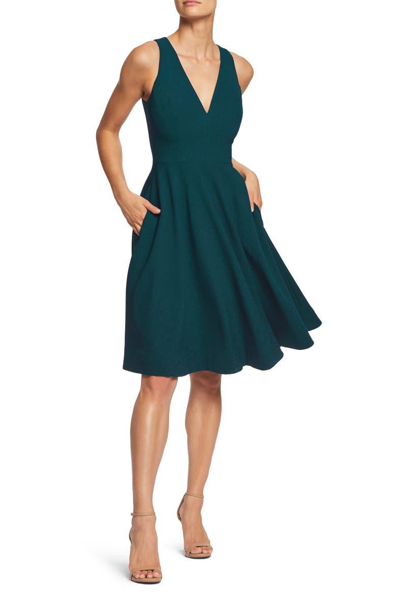 Catalina Fit & Flare Cocktail Dress, Main, color, PINE