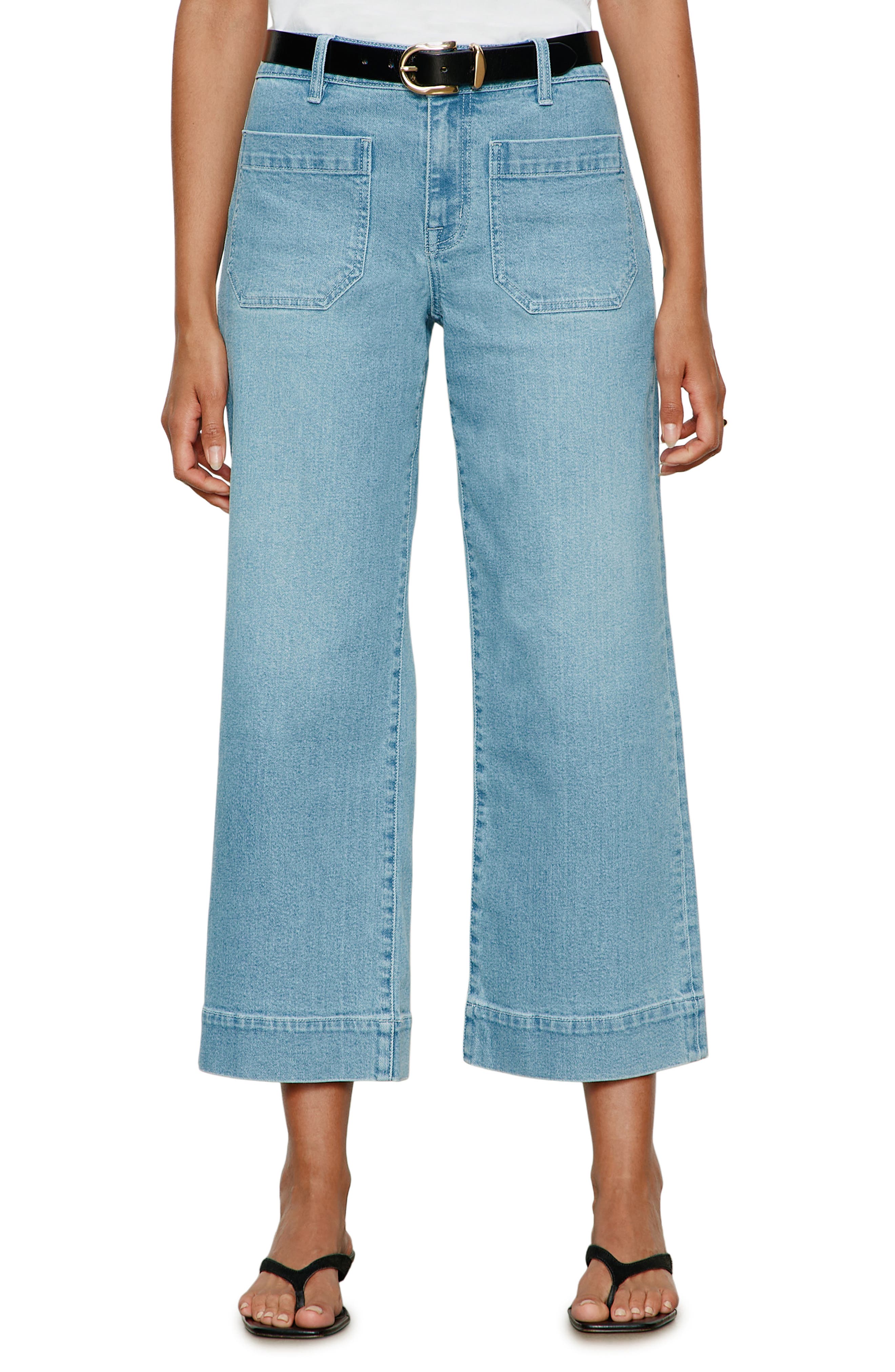 Sanctuary The Marine Patch Pocket Crop Wide Leg Jeans