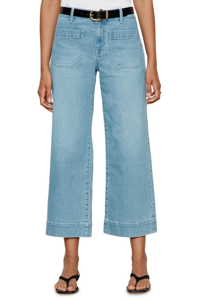 The Marine Patch Pocket Crop Wide Leg Jeans, Main, color, DOLLFACE BLUE