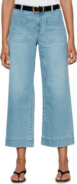 Sanctuary The Marine Patch Pocket Crop Wide Leg Jeans