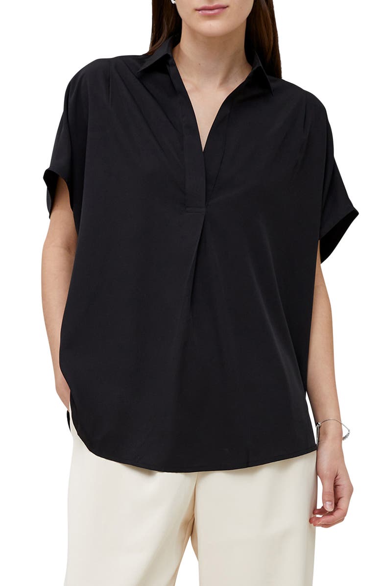 French Connection Popover Crepe Top, Main, color, 