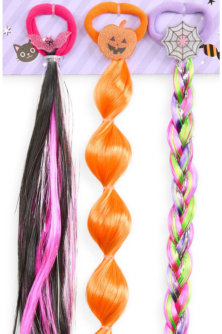 Kids' 3-Piece Halloween Faux Hair Ponies Set, Alternate, color, ORANGE COMBO