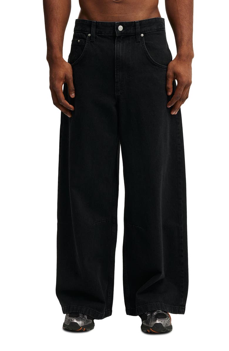 Cotton On Men's Y2k Super Baggy Jean, Main, color, Dire Black