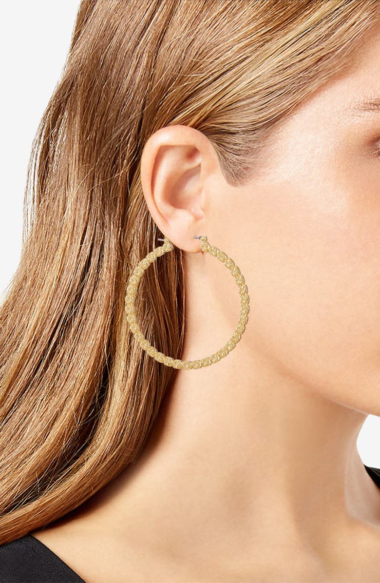 Vince Camuto Had a Chain Hoop Earrings, Alternate, color, Gold Tone
