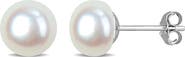 DELMAR Sterling Silver Cultured Freshwater Pearl Stud Earrings