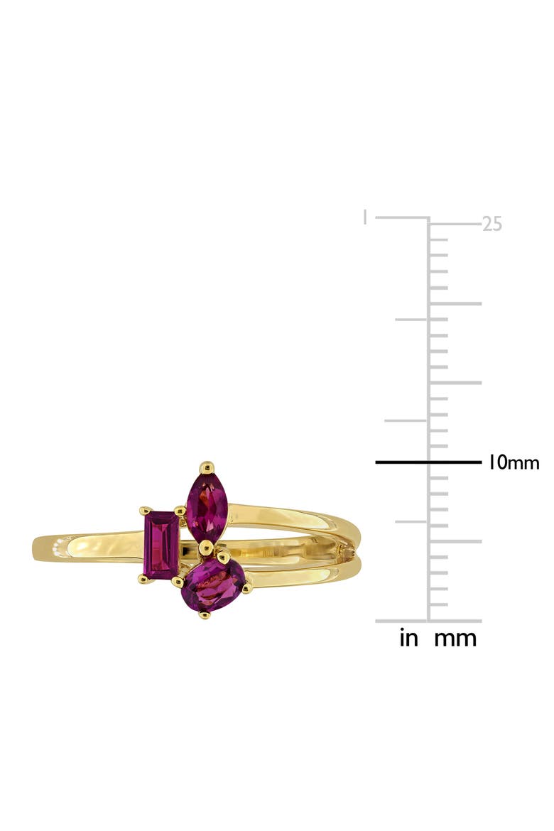 Multiple Cut Rhodolite Cluster Ring, Alternate, color, PINK
