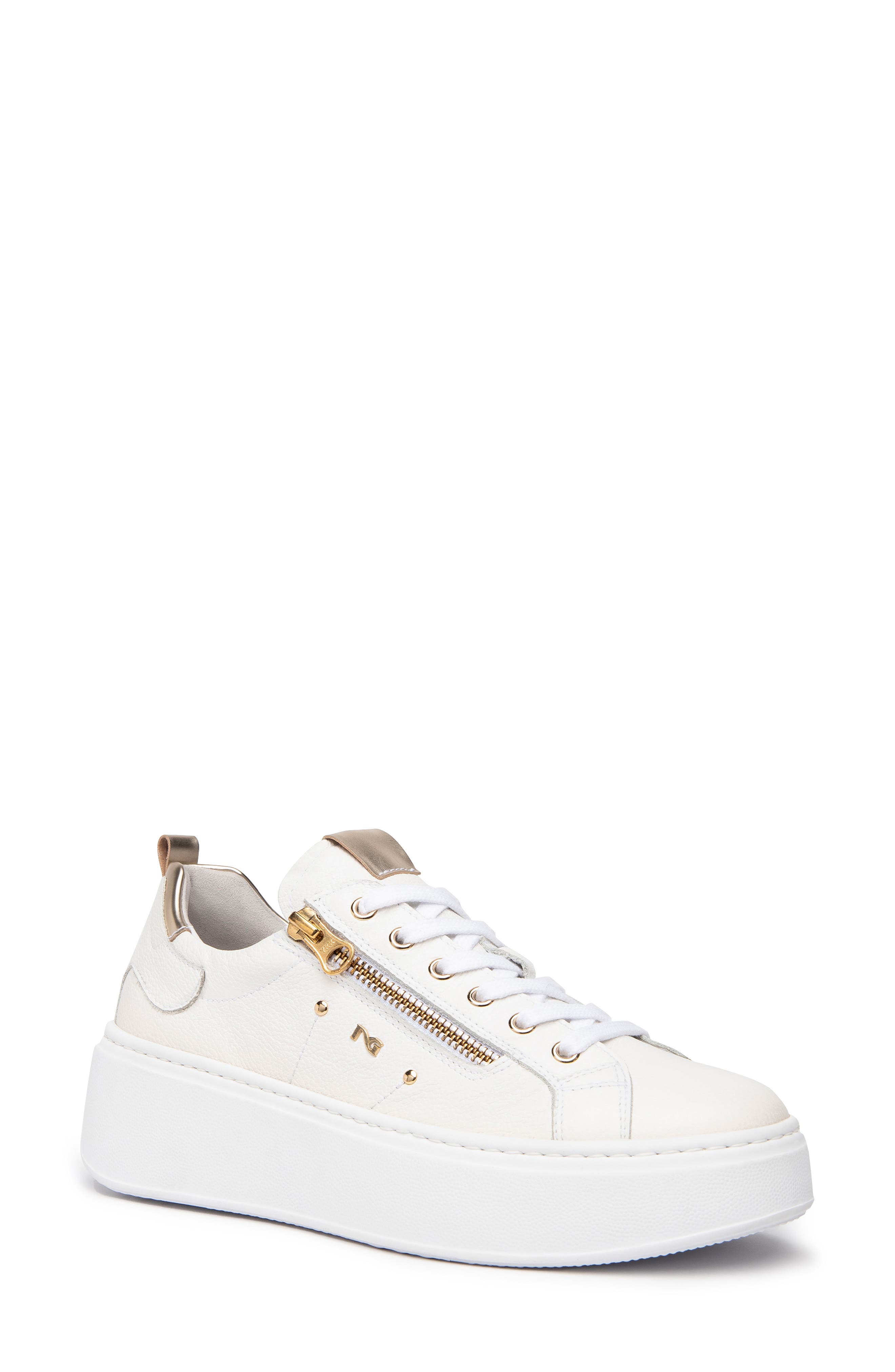 NeroGiardini Side Zip Platform Sneaker, Main, color, 