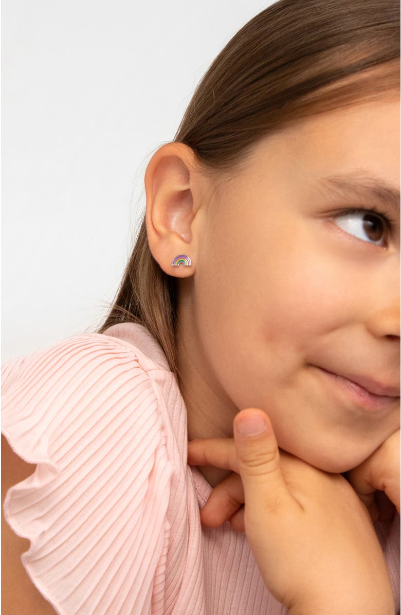 In Season Jewelry Magical Rainbow Girl Earrings, Alternate, color, Light Blue