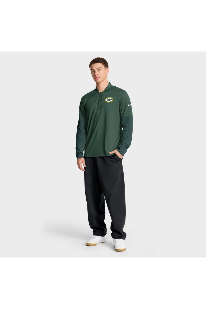 Men's Nike Green Green Bay Packers Sideline Dri-FIT Half-Zip Pullover, Alternate, color, Green