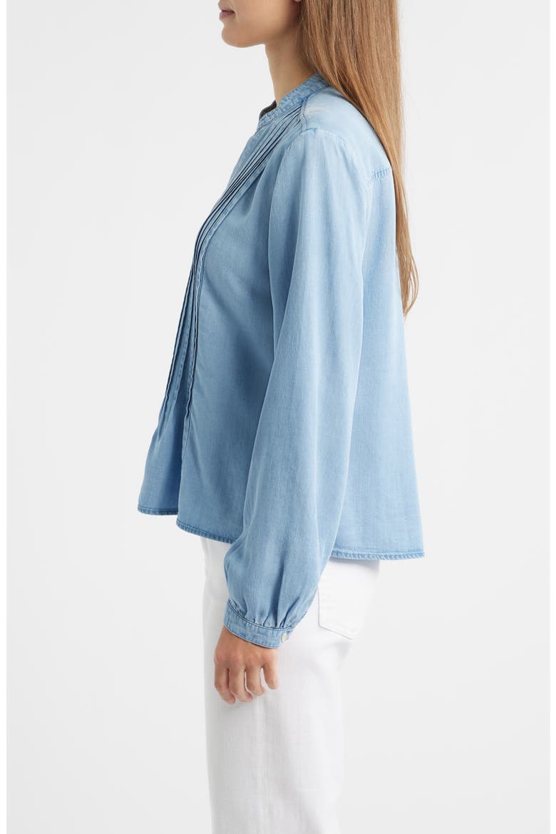Pintuck Chambray Button-Up Shirt, Alternate, color, BEACH BLUE WASH