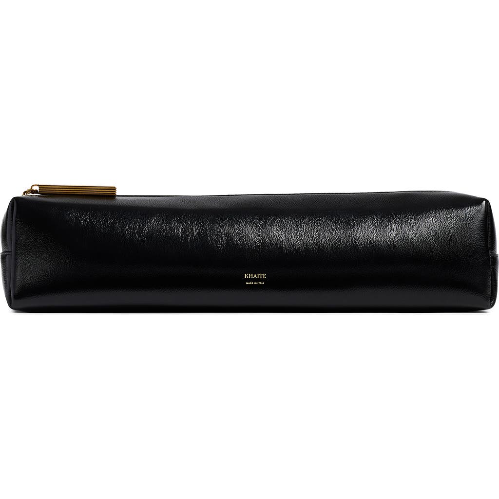 Khaite Kye Leather Pencil Case In Black