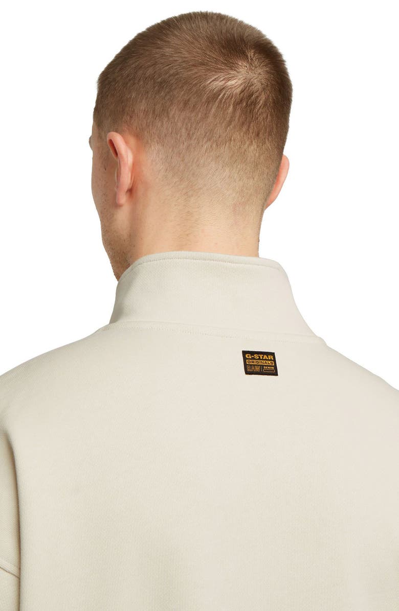 G-STAR Asymmetric Colorblock Organic Cotton Half-Zip Sweatshirt, Alternate, color, Whitebait